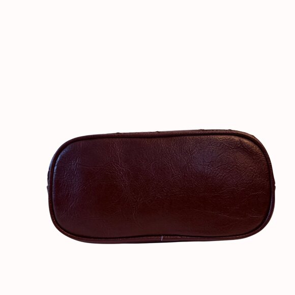 Patchwork Crossbody Bucket Bag Vintage 80s Brown Retro Hobo Purse Exotic Fashion - Picture 4 of 15